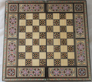 Sukun Syrian Mosaic Backgammon & Chess Board