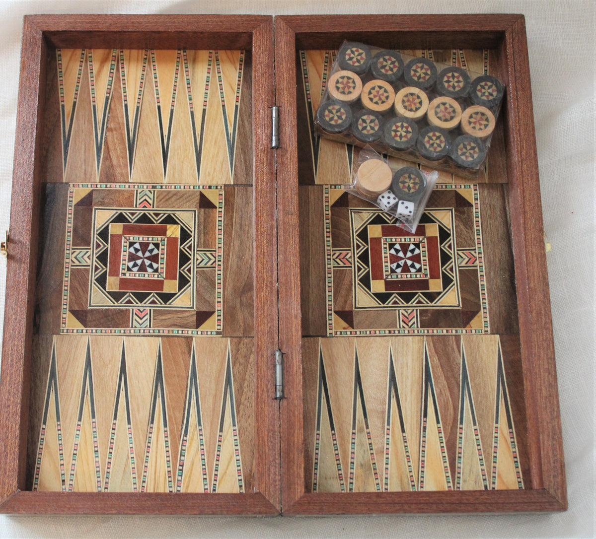 Sukun Syrian Mosaic Backgammon & Chess Board