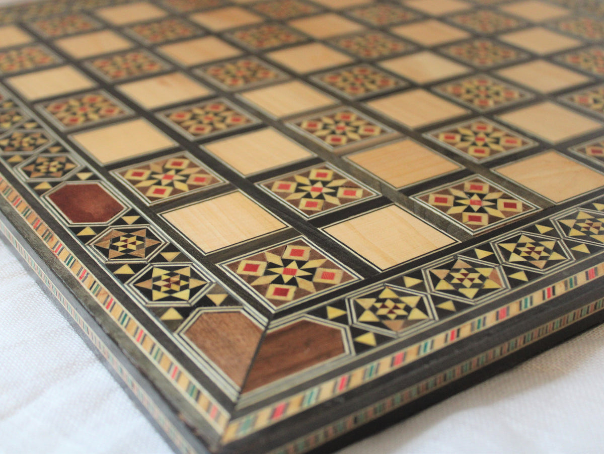 Wajd Syrian Mosaic Chess & Playing Cards Board