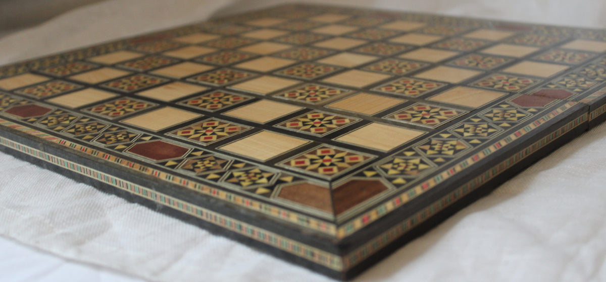 Wajd Syrian Mosaic Chess & Playing Cards Board