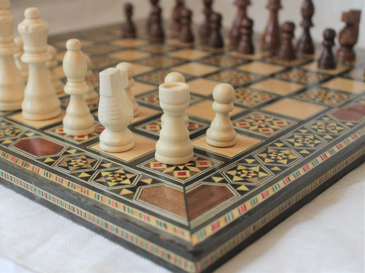 Wajd Syrian Mosaic Chess & Playing Cards Board