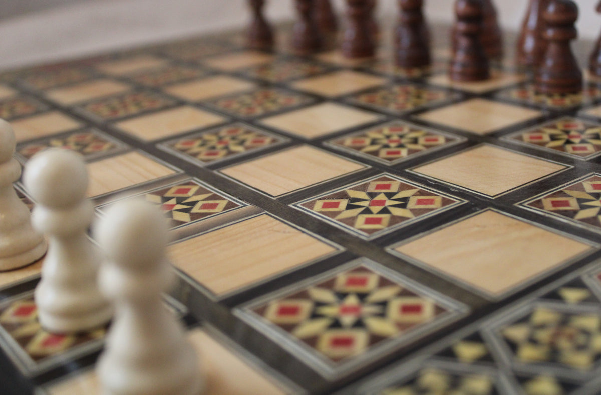 Wajd Syrian Mosaic Chess & Playing Cards Board