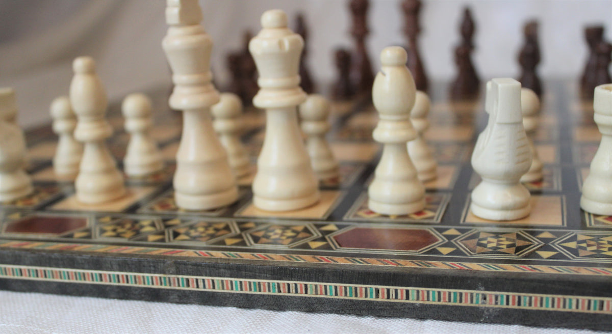 Wajd Syrian Mosaic Chess & Playing Cards Board