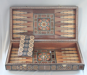 Takkat Syrian Mosaic Backgammon & Chess Board