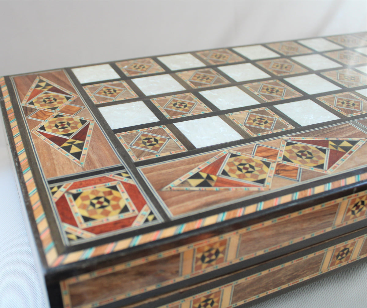 Takkat Syrian Mosaic Backgammon & Chess Board