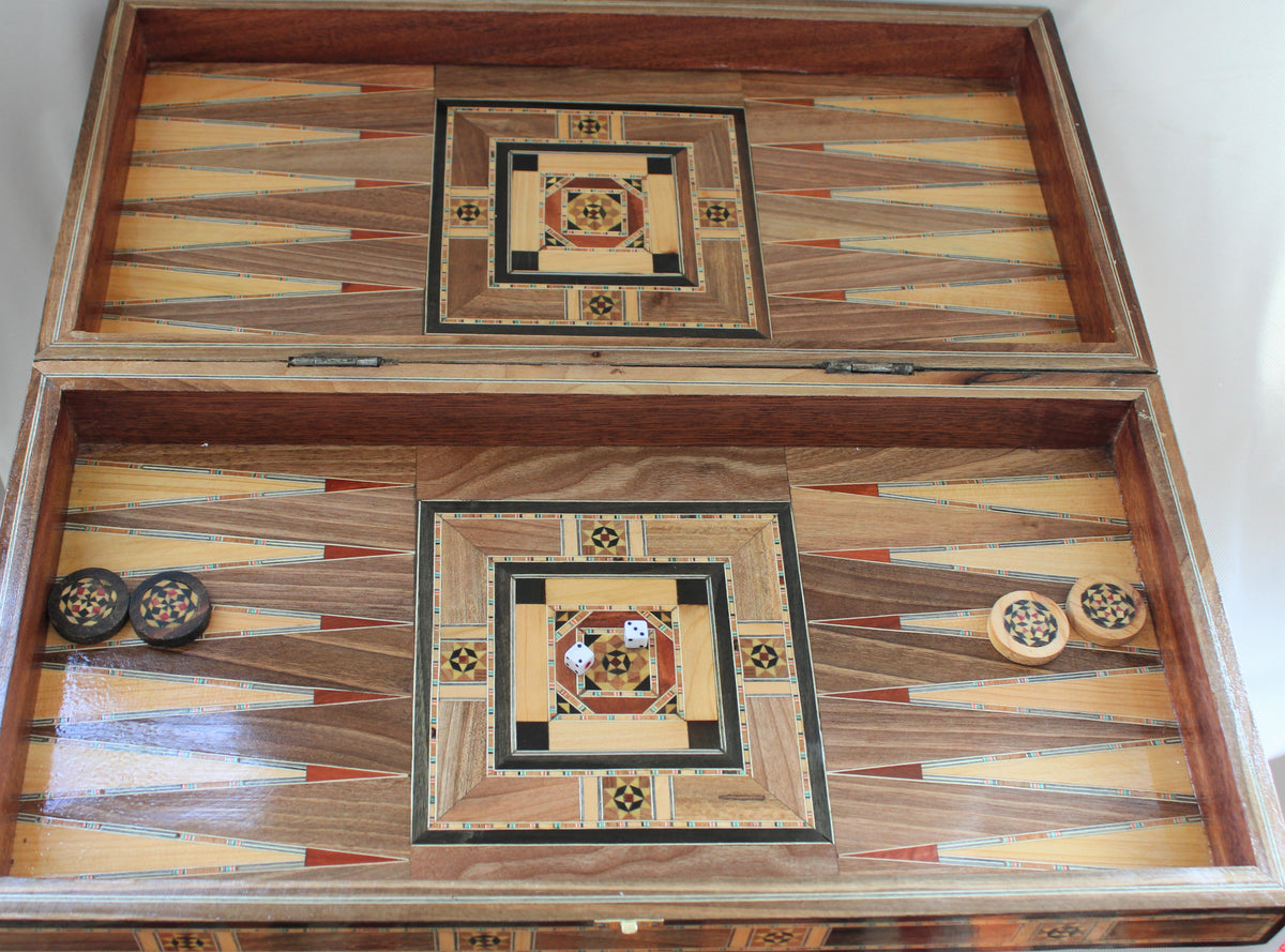 Takkat Syrian Mosaic Backgammon & Chess Board