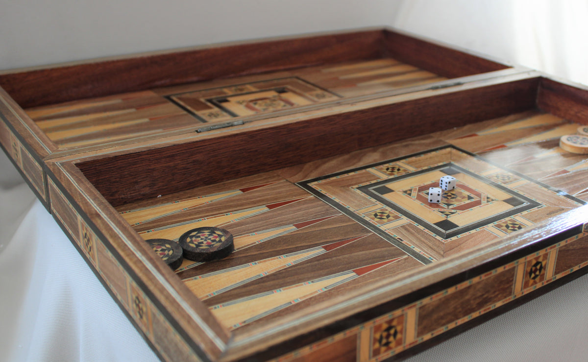 Takkat Syrian Mosaic Backgammon & Chess Board