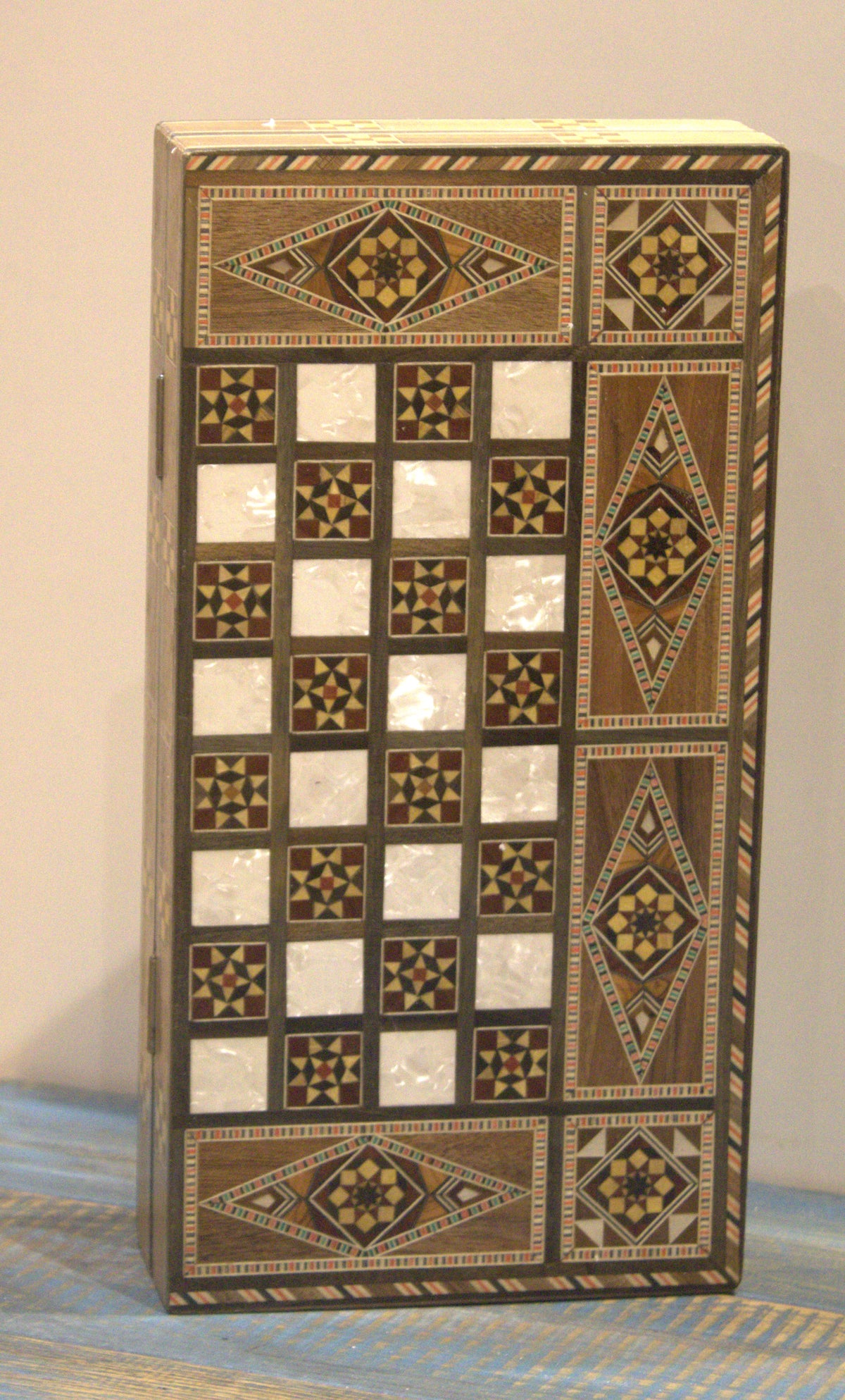 Sukun Syrian Mosaic Backgammon & Chess Board