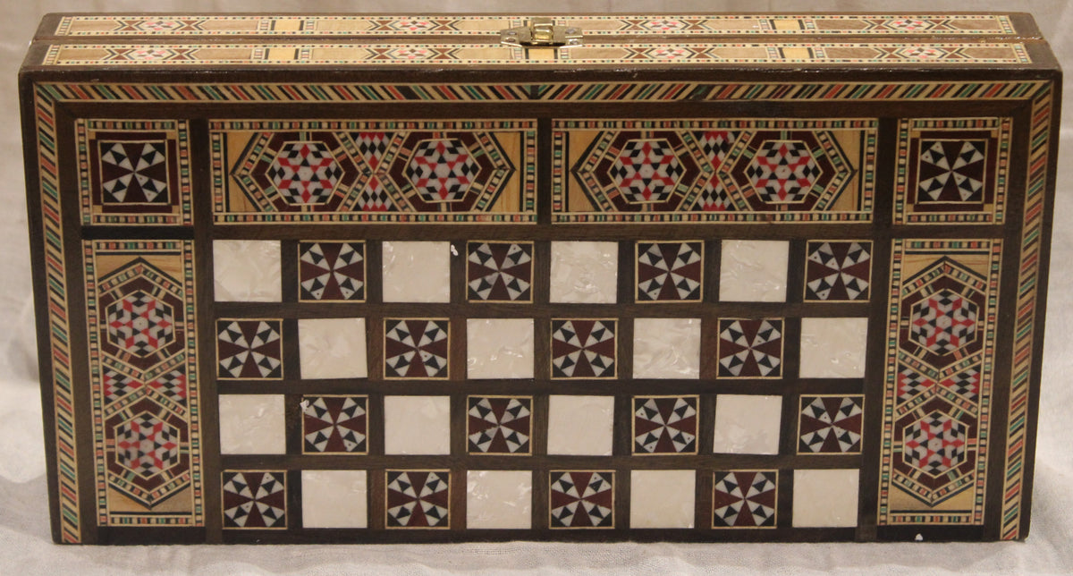 Sukun Syrian Mosaic Backgammon & Chess Board