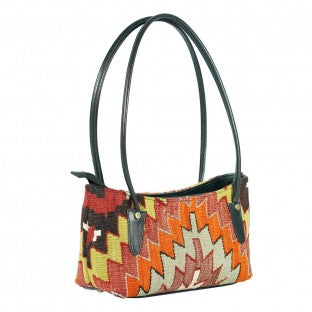 Zarifa Kilim Leather Hand Bag - Soumak Boutique